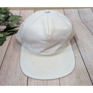 STAMPD Men's White Leather Hat Baseball Cap Casual